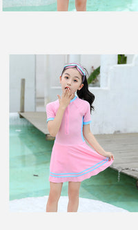 Load image into Gallery viewer, Kid Big Kid Girls Striped Rompers Swimwears And Hats Wholesale 220606417

