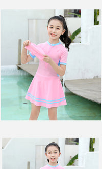 Load image into Gallery viewer, Kid Big Kid Girls Striped Rompers Swimwears And Hats Wholesale 220606417
