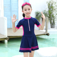 Load image into Gallery viewer, Kid Big Kid Girls Striped Rompers Swimwears And Hats Wholesale 220606417

