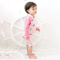 Load image into Gallery viewer, Baby Kid Girls Color-blocking Animals Print Beach Rompers Swimwears Wholesale 22060646
