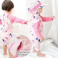 Load image into Gallery viewer, Baby Kid Girls Color-blocking Animals Print Beach Rompers Swimwears Wholesale 22060646
