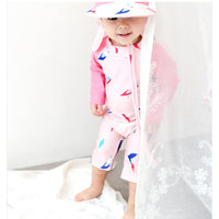 Load image into Gallery viewer, Baby Kid Girls Color-blocking Animals Print Beach Rompers Swimwears Wholesale 22060646
