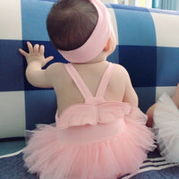 Load image into Gallery viewer, Baby Kid Girls Solid Color Lace Beach Rompers Swimwears Wholesale 22060650
