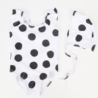 Load image into Gallery viewer, Baby Kid Girls Polka dots Print Beach Rompers Swimwears Accessories Hats Wholesale 22060651
