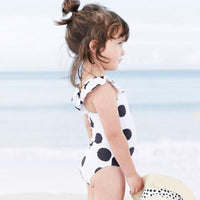 Load image into Gallery viewer, Baby Kid Girls Polka dots Print Beach Rompers Swimwears Accessories Hats Wholesale 22060651
