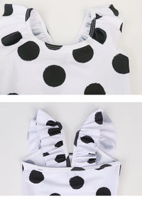 Load image into Gallery viewer, Baby Kid Girls Polka dots Print Beach Rompers Swimwears Accessories Hats Wholesale 22060651
