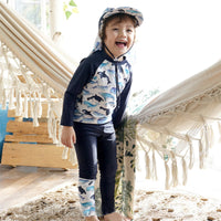 Load image into Gallery viewer, 2 Pieces Set Kid Boys Beach Color-blocking Print Tops And Ribbon Pants Swimwears Wholesale 22060675
