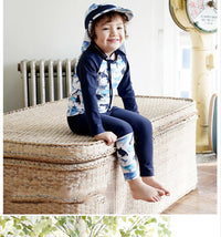 Load image into Gallery viewer, 2 Pieces Set Kid Boys Beach Color-blocking Print Tops And Ribbon Pants Swimwears Wholesale 22060675
