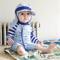 Load image into Gallery viewer, Baby Kid Boys Striped Color-blocking Cartoon Print Beach Jumpsuits Swimwears Wholesale 22060677
