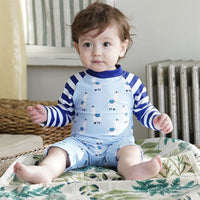 Load image into Gallery viewer, Baby Kid Boys Striped Color-blocking Cartoon Print Beach Jumpsuits Swimwears Wholesale 22060677
