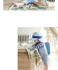 Load image into Gallery viewer, Baby Kid Boys Striped Color-blocking Cartoon Print Beach Jumpsuits Swimwears Wholesale 22060677
