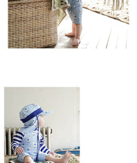 Load image into Gallery viewer, Baby Kid Boys Striped Color-blocking Cartoon Print Beach Jumpsuits Swimwears Wholesale 22060677
