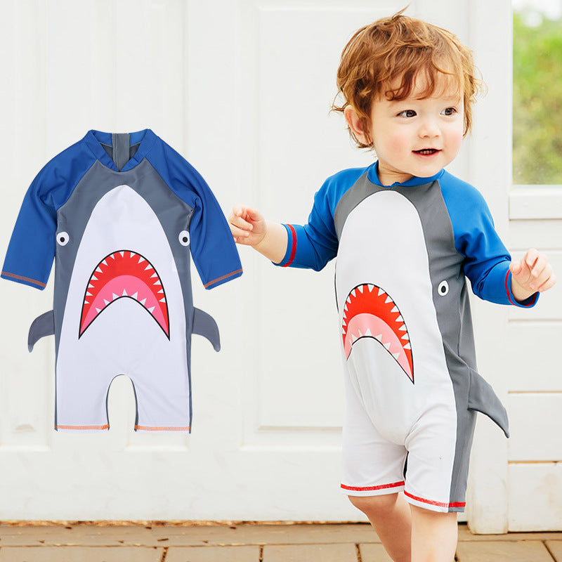 Baby Kid Boys Color-blocking Print Beach Jumpsuits Swimwears Wholesale 22060683