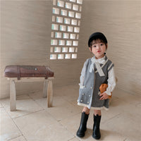 Load image into Gallery viewer, Baby Kid Girls Color-blocking Crochet Vests Waistcoats Knitwear Wholesale 22060815
