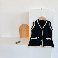 Load image into Gallery viewer, Baby Kid Girls Color-blocking Crochet Vests Waistcoats Knitwear Wholesale 22060815
