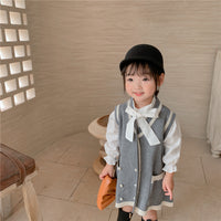 Load image into Gallery viewer, Baby Kid Girls Color-blocking Crochet Vests Waistcoats Knitwear Wholesale 22060815
