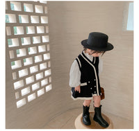 Load image into Gallery viewer, Baby Kid Girls Color-blocking Crochet Vests Waistcoats Knitwear Wholesale 22060815

