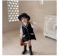 Load image into Gallery viewer, Baby Kid Girls Color-blocking Crochet Vests Waistcoats Knitwear Wholesale 22060815
