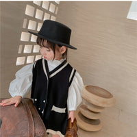 Load image into Gallery viewer, Baby Kid Girls Color-blocking Crochet Vests Waistcoats Knitwear Wholesale 22060815
