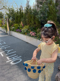 Load image into Gallery viewer, 2 Pieces Set Baby Kid Girls Solid Color T-Shirts And Print Flower Pants Wholesale 220608257
