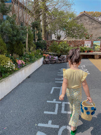 Load image into Gallery viewer, 2 Pieces Set Baby Kid Girls Solid Color T-Shirts And Print Flower Pants Wholesale 220608257
