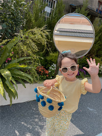 Load image into Gallery viewer, 2 Pieces Set Baby Kid Girls Solid Color T-Shirts And Print Flower Pants Wholesale 220608257
