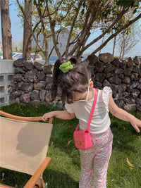 Load image into Gallery viewer, 2 Pieces Set Baby Kid Girls Solid Color T-Shirts And Print Flower Pants Wholesale 220608257
