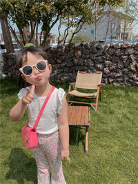 Load image into Gallery viewer, 2 Pieces Set Baby Kid Girls Solid Color T-Shirts And Print Flower Pants Wholesale 220608257
