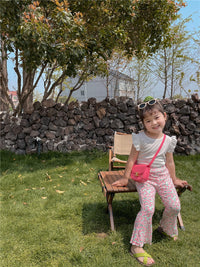 Load image into Gallery viewer, 2 Pieces Set Baby Kid Girls Solid Color T-Shirts And Print Flower Pants Wholesale 220608257
