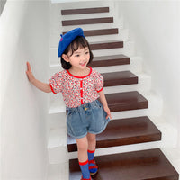 Load image into Gallery viewer, Baby Kid Girls Flower Print Tops Wholesale 22060831
