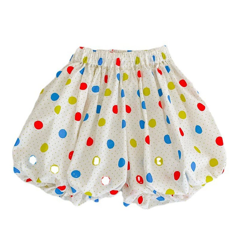 Baby Kid Girls Solid Color Polka dots Print T-Shirts Shorts Wholesale 220608317