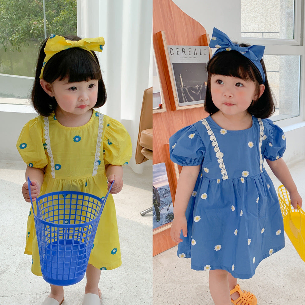 Baby Kid Girls Flower Print Dresses Wholesale 22060834