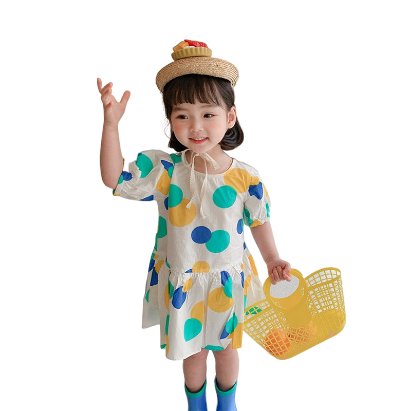 Baby Kid Girls Polka dots Print Dresses Wholesale 22060835