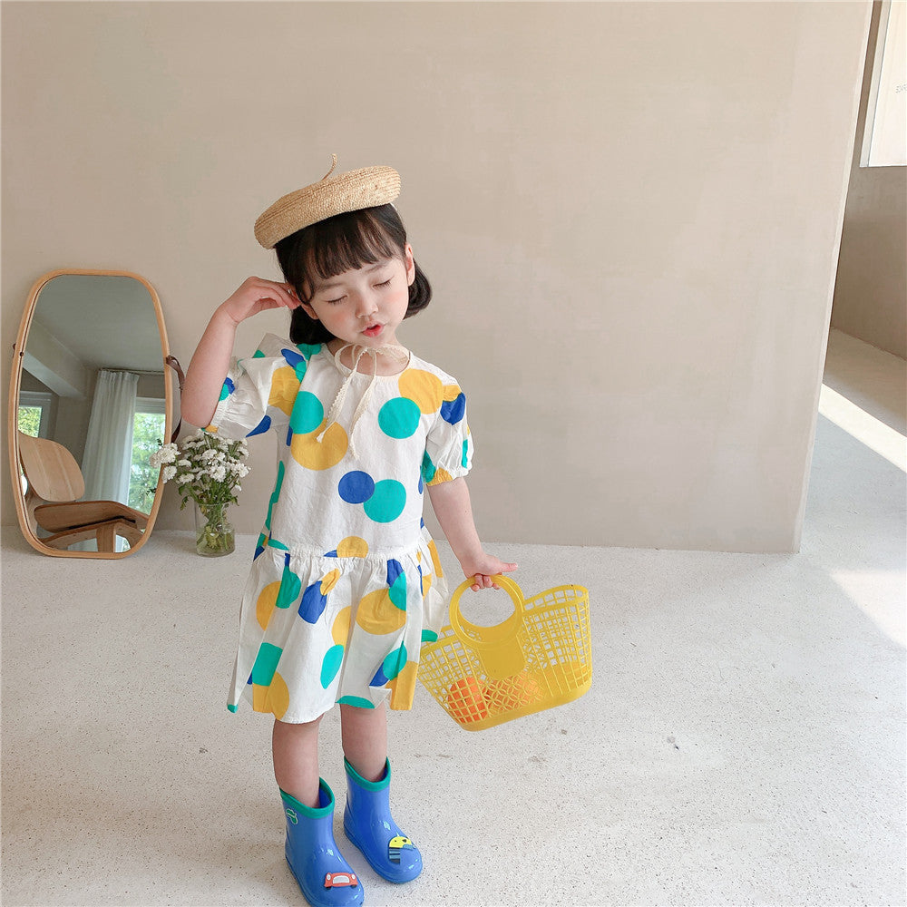 Baby Kid Girls Polka dots Print Dresses Wholesale 22060835