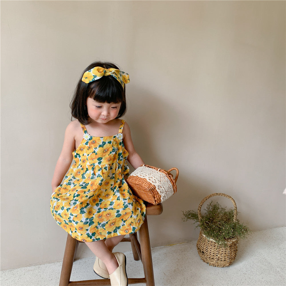 Baby Kid Girls Flower Print Dresses Wholesale 22060838