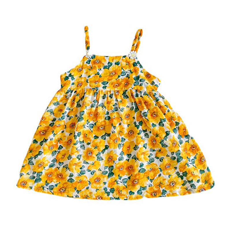 Baby Kid Girls Flower Print Dresses Wholesale 22060838