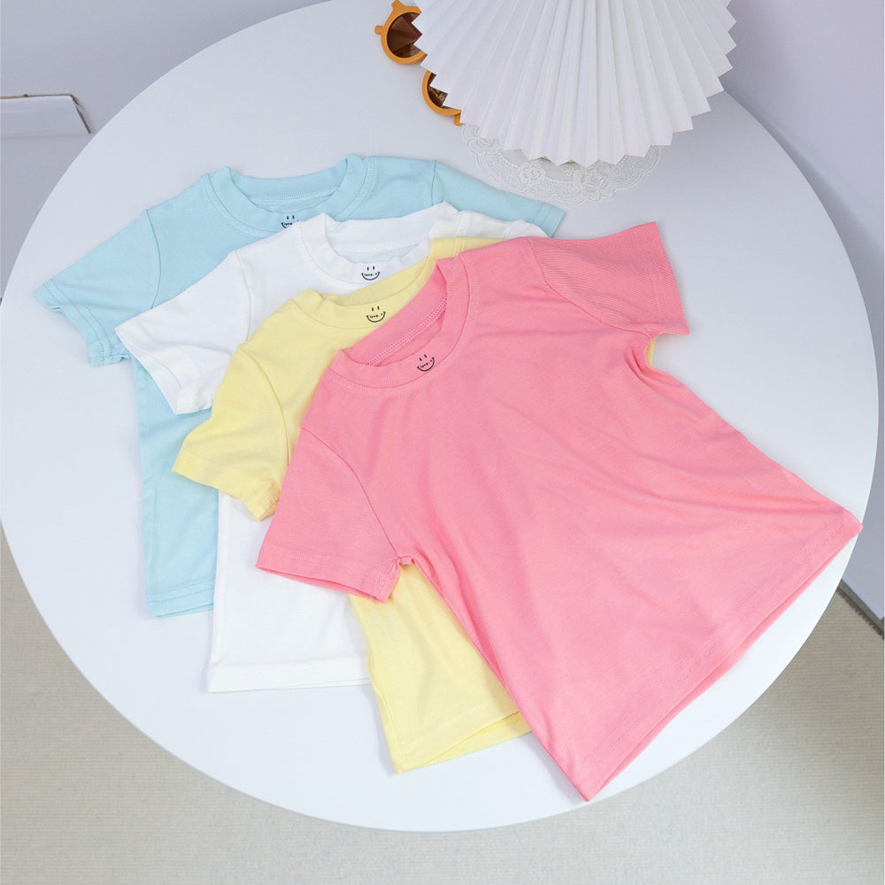Baby Kid Unisex Solid Color T-Shirts Wholesale 22060840