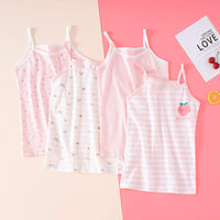 Load image into Gallery viewer, Kid Girls Striped Letters Love heart Polka dots Cartoon Print Tank Tops Wholesale 22060848
