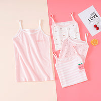 Load image into Gallery viewer, Kid Girls Striped Letters Love heart Polka dots Cartoon Print Tank Tops Wholesale 22060848
