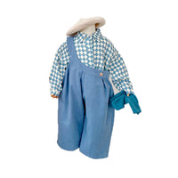 Load image into Gallery viewer, 2 Pieces Set Baby Kid Girls Checked Tops And Solid Color Jumpsuits Wholesale 22060880
