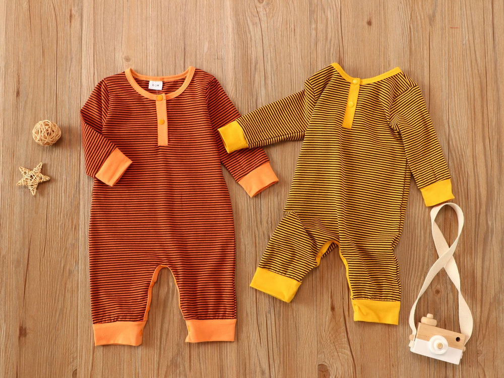 Baby Unisex Striped Jumpsuits Wholesale 220610109