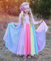 Load image into Gallery viewer, Baby Kid Girls Rainbow Dresses Wholesale 22061013

