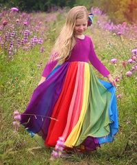 Load image into Gallery viewer, Baby Kid Girls Rainbow Dresses Wholesale 22061013
