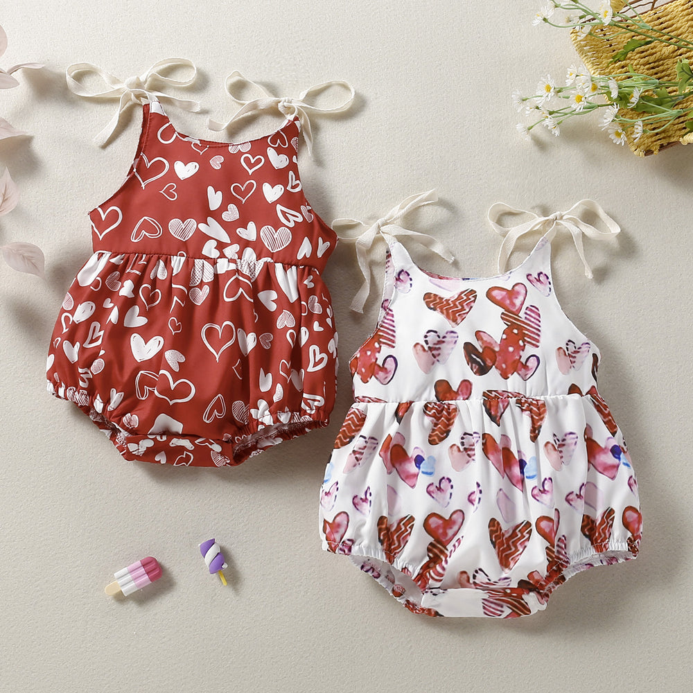Baby Girls Love heart Rompers Wholesale 220610135