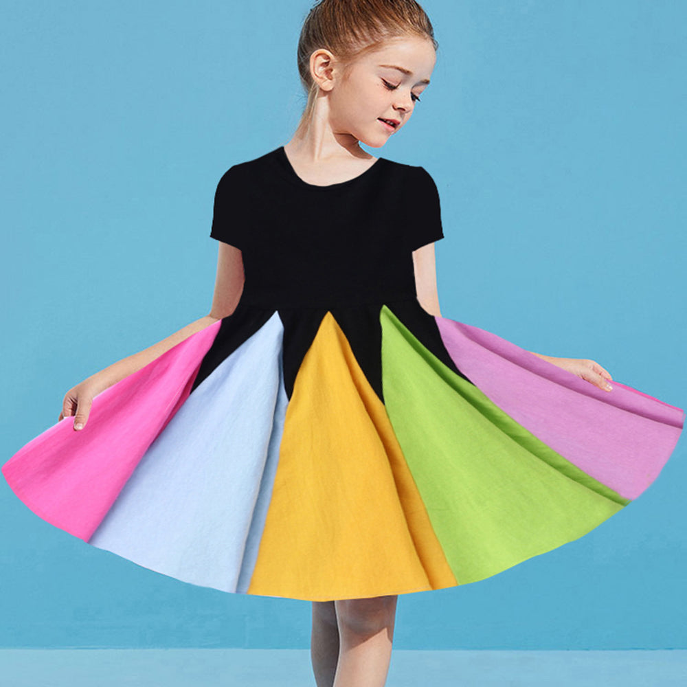 Baby Kid Girls Rainbow Dresses Wholesale 22061014