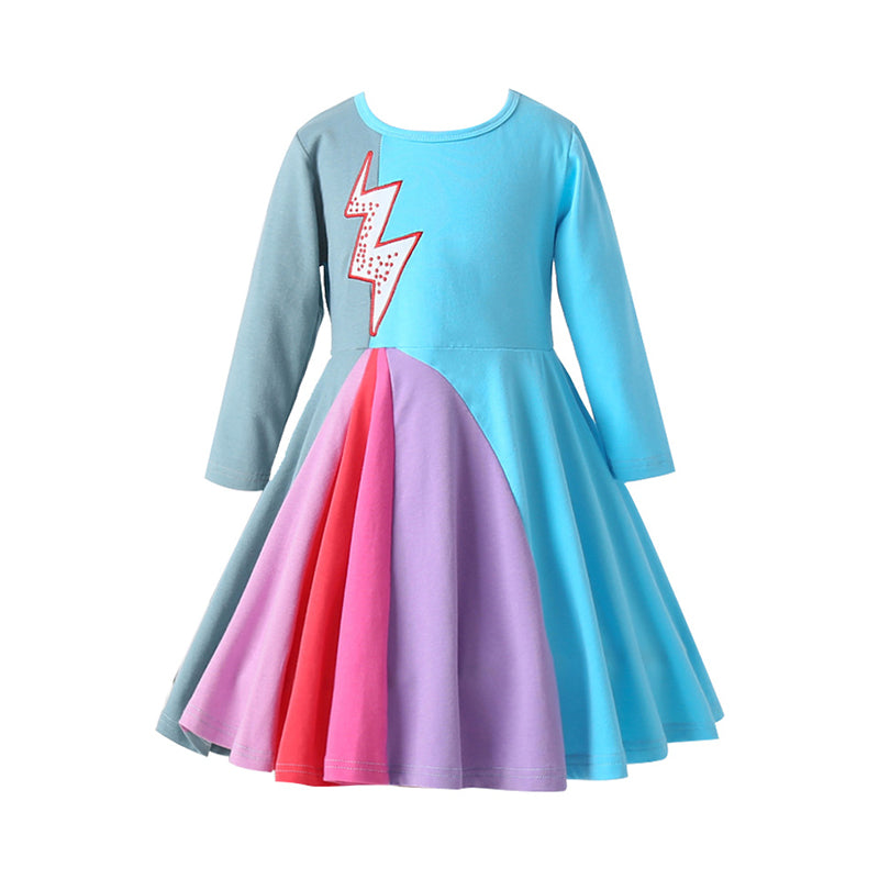 Baby Kid Girls Rainbow Embroidered Dresses Wholesale 22061015