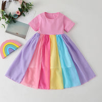 Load image into Gallery viewer, Baby Kid Girls Rainbow Dresses Wholesale 22061021
