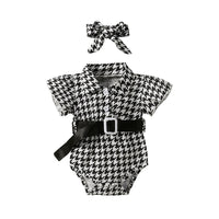 Load image into Gallery viewer, Baby Girls Color-blocking Bow Rompers Wholesale 220610265
