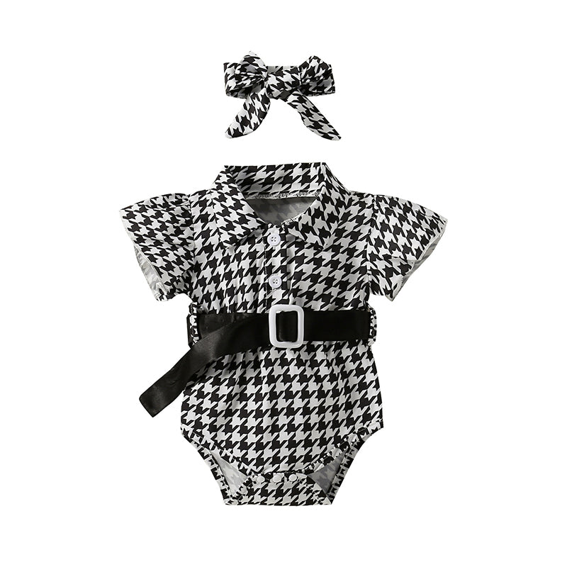 Baby Girls Color-blocking Bow Rompers Wholesale 220610265