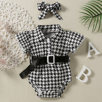 Load image into Gallery viewer, Baby Girls Color-blocking Bow Rompers Wholesale 220610265
